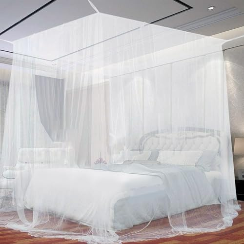 SUODAO Moskitonetz Bett, 200 x 200 x 150 cm Großes Mückennetz Mosquito Net Bed Feinmaschig und langlebig Moskitonetz Reise Fliegennetz Mückennetz Outdoor für Doppelbett & Einzel Zuhause und Camping