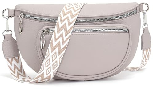 Snmoec bauchtasche damen umhängetasche damen mittelgroß crossbody bag Passende Handytasche schöne bauchtasche，handtasche mittelgroß Grau Lila
