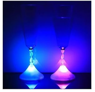LP Divertissements Lot de 12 - Verre à Champagne/Cocktail Lumineux LED's 21cm
