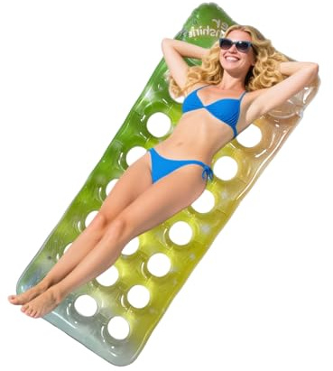Balakaka Lettino Gonfiabile per Piscina 155 * 60cm, PVC Materassino Gonfiabile Mare con Poggiatesta, Galleggiante per Lettino Abbronzante per Feste Estive in Acqua