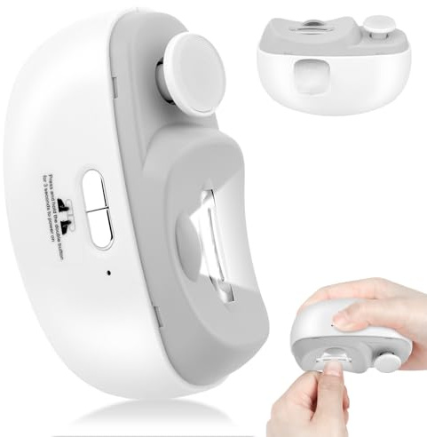 AOOWU Coupe Ongle Electrique, 2 En 1 Coupe Ongle Lime Électrique, Rechargeable USB Coupe-ongles électrique automatique avec 2 Vitesses, Faible bruit avec Lumière LED Pour Bébés Adultes Personnes Âgées