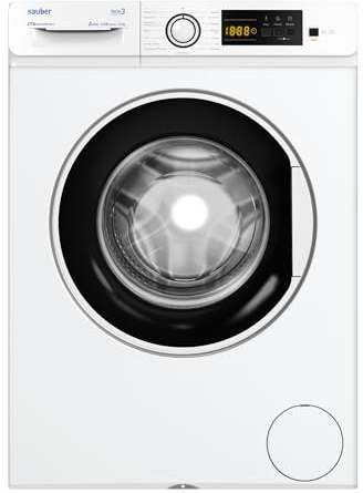Sauber, Lavadora 6 Kg de carga frontal SERIE 3-W6105V, 1000 RPM, A, Programa Extra Rápido 15 minutos, 15 Programas, Detección de carga, Bajo Consumo, Color Blanco, CON INSTALACIÓN Y RETIRADA USADA