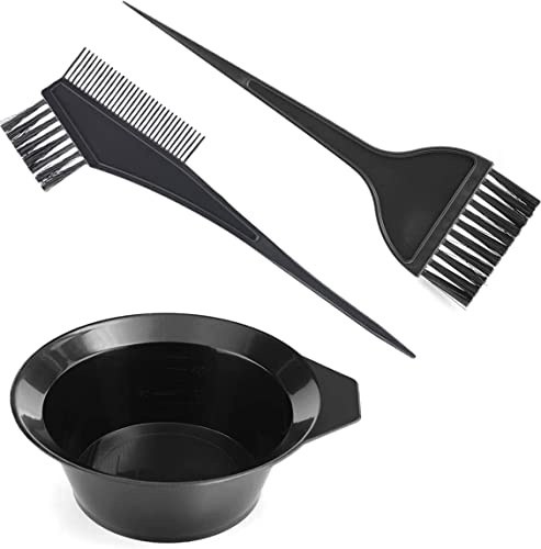 Brosse de coloration pour cheveux, ensemble de coloration pour teintures capillaires avec brosse peigne et bol mélangeur, outil salon bricolage pour application couleur, facile à utiliser