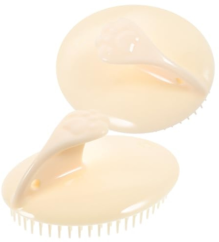 Kopfhautmassagebürste Pack für Nasses Silikon Trockenes und Haar | Batterie, Einfacher Griff, für Kinder und Männer, Zuhause und Reisen, 2 Stück