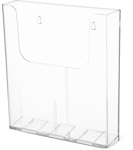 MOTHNUR Transparenter Wandprospekthalter aus Acryl für Flyer und Bücher Platzsparend und Stabil für Büro und Schule mit Wandmontage Design