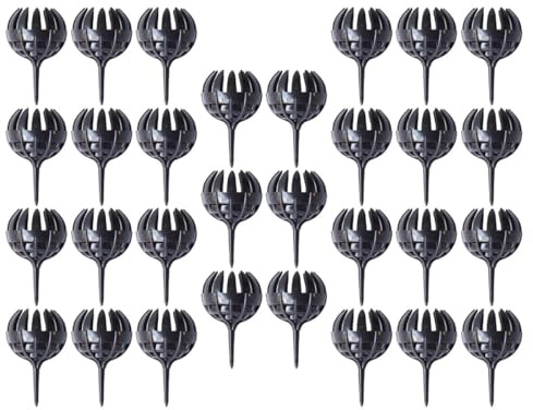 Kichvoe Lot de 30 Boîtes à Engrais en Plastique Noir, Petites Boîtes à Libération Lente pour Jardinage Bonsaï, Panier Engrais Adapté aux Plantes en Pot, Fleurs et Balcon, Jardin Extérieur