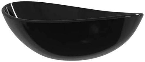 Lavabo in vetro temperato – nero 54,5 x 35 x 15,5 cm – Moderno lavello per bagno e cucina – Durevole e facile da pulire con finitura nera