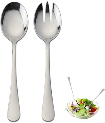 GSRIGW 2 Piece Salad Servers Set, 28cm Long Salad Servers Set, Stainless Steel Serving Set for Kitchen, Hotel, Restaurant