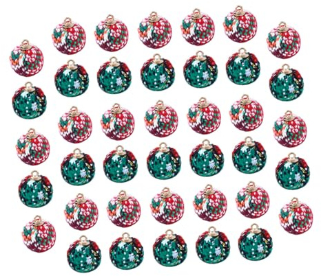 FELTECHELECTR 40 Bunte Weihnachtsanhänger aus Stoff in Kugelform zum Selbermachen für Schmuckherstellung und Schlüsselanhänger Kompakt und Verschleißfest für Zufällige Farbe