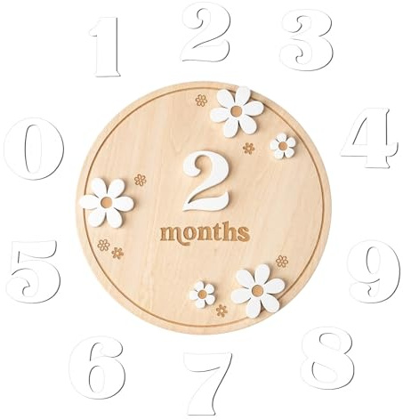 1 Tarjeta De Hitos Mensuales Para Bebés, Cuadro De Nacimiento De Niña Con Pegatinas, Recuerdos De Nacimiento Y Cumpleaños Para Fotos, Ideal Como Regalo Para Bebés