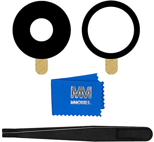 MMOBIEL Rear Camera Glass Lens Compatible with iPhone 11 2019 Camera Glass with Double Sided Adhesive Tweezers and Cloth Included – Black
