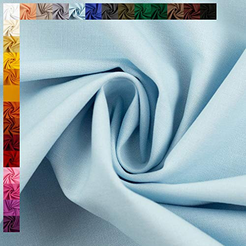 Swafing Baumwollstoff Heide, Uni-Farben, Einfarbig, 100% Baumwolle, hellblau, Standard 100 by Oeko-TEX (50cm x 150cm)