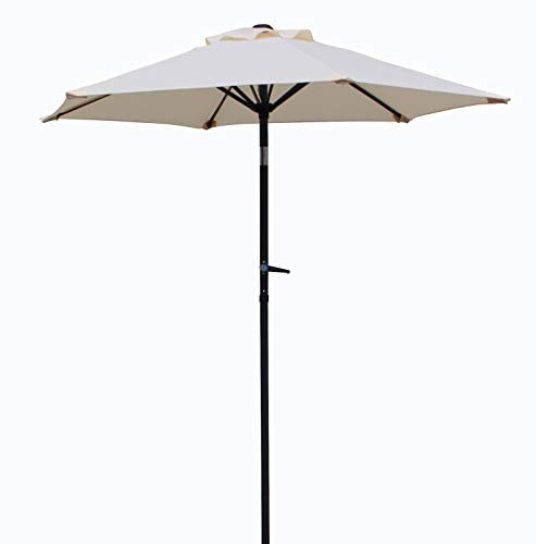 Pure Home & Garden Kurbelschirm Sunny 200 cm natur, mit UV-Schutz 50 Plus, Knickfunktion und abnehmbarem Bezug