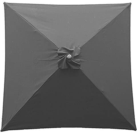 Marooma Housse de rechange pour parasol - 2 x 2 m - 4 baleines - Toile de protection pour parasol de jardin, de plage, de jardin (auvent uniquement) - Gris -