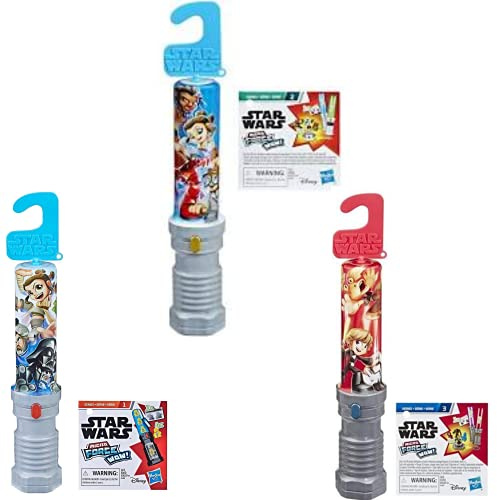 Micro Force WOW Star Wars Set of 3 Sabres 1 from each Series 1,2&3, Four Minifigures with 2 Stickers to Collect from Each Sabre!!