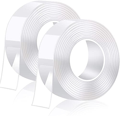 Dubbelsidig tejp extra stark, transparent tvättbar nano-tejp, återanvändbar, avtagbar utan märken, halkfri multifunktionell dubbeltejp (10 m x 2 cm x 2 mm)