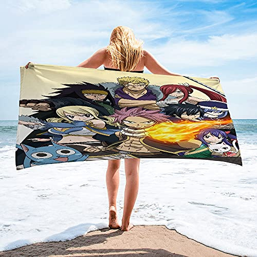 FAIRY TAIL Anime Mikrofaser Leichte Absorption Sandfrei Schnell Trocknend Strandtuch Campingtuch Reise Pool Picknick Schwimmen Badetuch