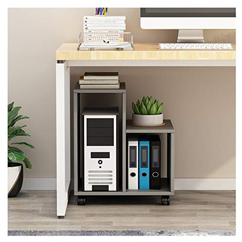 Soporte CPU Bajo Mesa Titular de la CPU de madera RACK DE ALMACENAMIENTO BAJO EL DESCRIBUCIÓN DE LA CABLA DE CPU de la CPU Soporte de rodadura extraíble PC Host Soporte de piso con 4 ruedas de ruedas