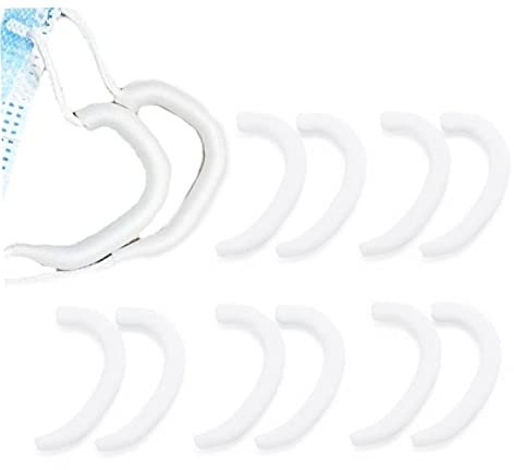 Fopytu 10 Pcs Silicone Ear Protector Caps, Anti Slip Mask Ear Grips Hook, Prevent Earaches and Reduce Pressure Marks for Kids Adults