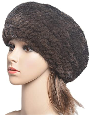 keusyoi Winter Luxus Damen Mütze Pelz Beanies Handgefertigte Strickmütze Warm Baskenmützen Mützen Mode Damen Fellmütze