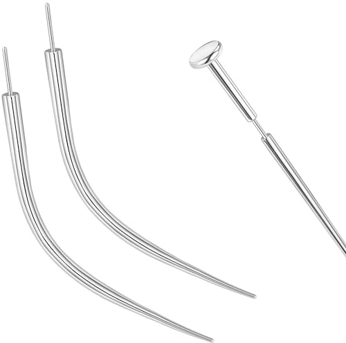 PunkTracker 20g/18g/16g/14g Gebogenes ASTM F136 Titan-Piercing-Set, Konischer Einführstift Zum Gewindelosen Einschieben von Tragus, Helix, Lippe, Nase, Knorpel, Labret, Nasenstecker-Stretcher
