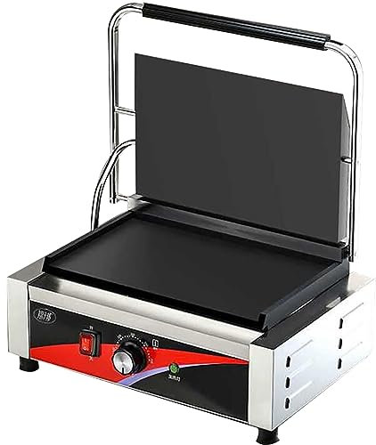RUYICZB Electric Griddle, 1800W Electric Panini Press Griddle, Non-Stick Double Flat Plates Panini Sandwich Press Grill Indoor Grill for Restaurant Cafe, Temperature Control 122-572℉