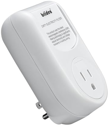 Briidea Dirty Electricity Filters, Reduce High-Frequency Noise Caused by Electronic Devices for a Stable and Clean Power Supply for You, Extend the Lifespan of Your Electric Device, White