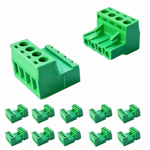 10 set di connettori maschio e femmina da 5,08 mm per morsettiera a vite PCB a 4 pin, tipo Phoenix, 300 V, 15 A