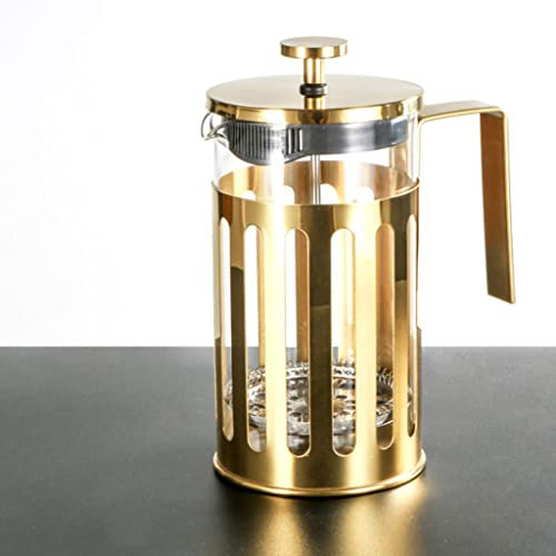 GaRcan Cafetière en verre inoxydable, cafetière turque pour café à la maison, préparation du thé (or 1000 ml)