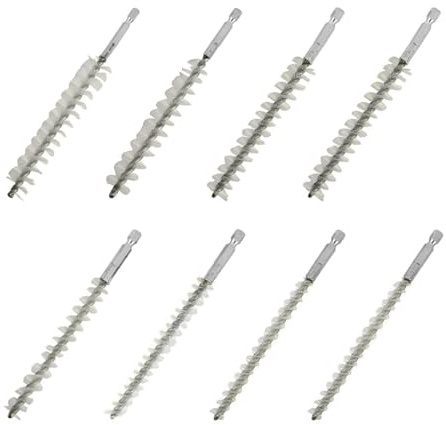 MOCNT 8 Stück Nylon Drahtbürste Zylinder Lochbürste Rohrreinigungsbürste 1/4 Zoll Sechskantstange Bohrlochbürste Kesselbürste Ofenrohrbürste Bohrmaschine Polier