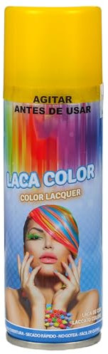 Spray Temporal con Color para Cabello - Efecto Vibrante, Fácil Lavado, Apto para Todos los Tipos, Secado Rápido, Ideal para Fiestas y Eventos, 125ml (Color Amarillo, 1 unit)