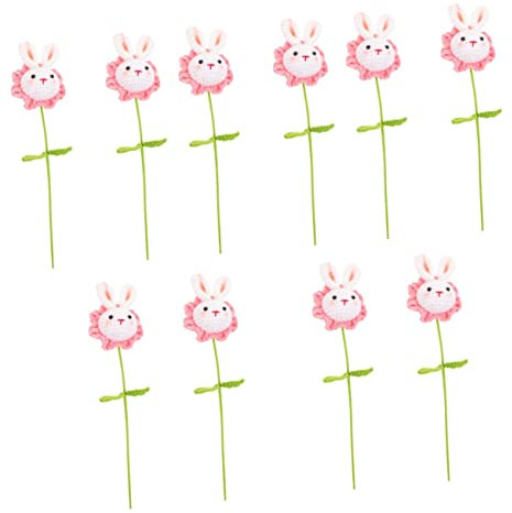 TOPBATHY 10 STK Gestrickter Hase Plüsch Osterhase gestrickte Hasenpuppe osterdekoration Ostern Dekoration Puppen Spielzeug gehäkelte Häschenpuppe Kaninchen häkeln Handbuch Strauß