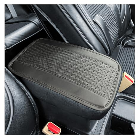 CGEAMDY Leder Armlehnenpolster für Autos, Rutschfeste Auto-Mittelkonsole Box Pad Protector, Komfortabler Bezug Für Die Mittelarmlehne Im Kraftfahrzeuge(Schwarz)