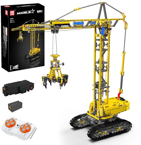 Mould King 17059 Technik Turmdrehkran Klemmbausteine, 1731 Teile APP Fernbedienung Kran-Spielzeug mit Motoren Schwerlast Modellbauset für Erwachsene