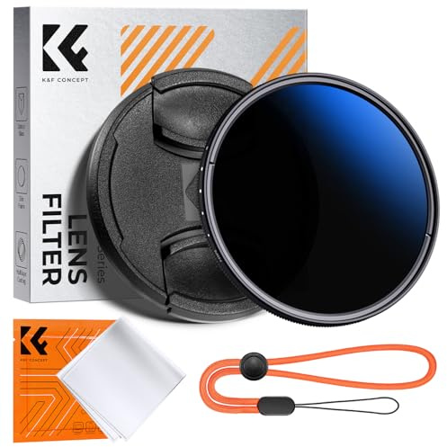 K&F CONCEPT 49mm Variable ND Filter ND2-400 1-9 Stops with Lens Cap | Multi-Coated, Precise Light Reduction Smooth Rotation for Beach Rivers Outdoor Landscape Videography Nano-K Series FN303