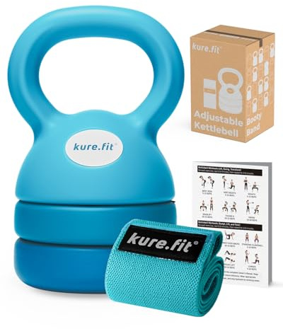 Adjustable Kettlebell for Women | 5LB, 8LB, 12LB | Home Strength Training | Kettlebell for women at home, with an illustrated exercise guide for beginner-friendly full-body strength training workouts.