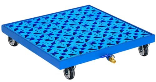 Modulare Auffangplattform mit Abfluss, große, auslaufsichere Auffangwanne für die Industrie, Palette mit Metallgitterpolster, Auffangplattform für Auffangwanne,Blue-65x65x15cm/25.59x25.59x5.9in