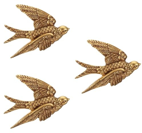 RORPOIR Swallow Wall Decoration Hanging Pendant Resin Wall Art 3 Pieces Bird Ornaments for Living Room Bedroom Kitchen Garden Home Decor
