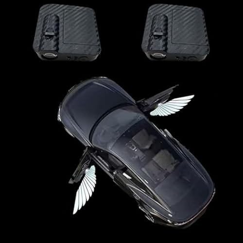 car Yufana Projector Light, LED Welcome Projection Light for Doors, Suitable for All Vehicles (Angel Wings Logo)