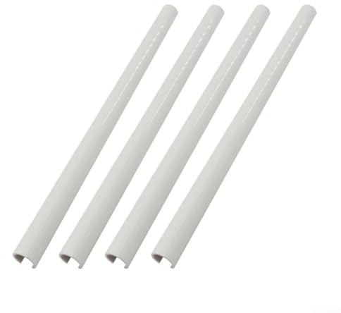 Lot de 4 cache-tuyaux - Décoration murale pour chauffe-eau à gaz - Blanc - 500 mm