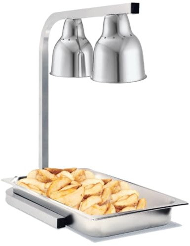 Chauffe-Frites Professionnel 2 Lampes GN 1/1 - Maintien au Chaud - 500 W - INOX