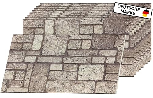 AS Country Stone | Wandverkleidung Steinoptik | 10 Stück | 3D Wandpaneele Steinoptik, Styropor-Paneele Natursteinoptik für Innenbereich, Außenbereich, Geschäftsräume | ST 230 |
