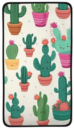 ANABPRMA Asciugamano in pile corallo con illustrazione di cactus carino, morbido asciugamano assorbente, 40,6 x 71,1 cm, perfetto per viaggiare e a casa