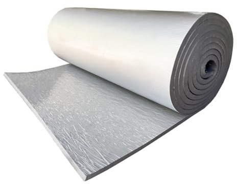 HACSYP Algodón Aislante acústico de Aluminio Autoadhesivo, Lana Aislante for techos, algodón Aislante térmico de Espuma de Aluminio, Estera de protección térmica for automóviles.(20mm(thk),1 * 10M)