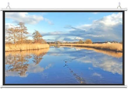GLETSF Pantalla De Proyector Desplegable Blanca, 16:9 4K HD, Pantalla para Proyecciones De Películas, para Cine En Casa, Interior Y Exterior, Cine En El Patio, Viajes, Montaje En Pared O -16:09-40