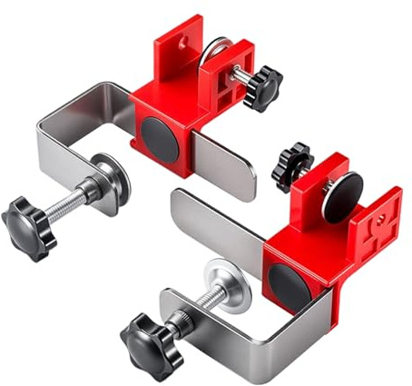Abrazaderas de montaje frontal de cajón, ajustables para cajones, 2 unidades, calibrador de posicionamiento, elementos de fijación para muebles de cocina, carpintería