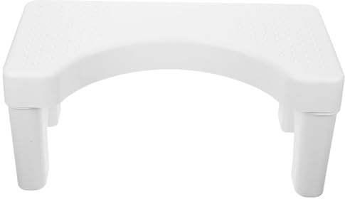 Gatuida Tabouret De Toilette Antidérapant En Plastique Blanc, Repose-pieds Ergonomique Robuste, Usage Domestique Pour Adultes, Accessoire Salle De Bain Sécurisé Et Confortable