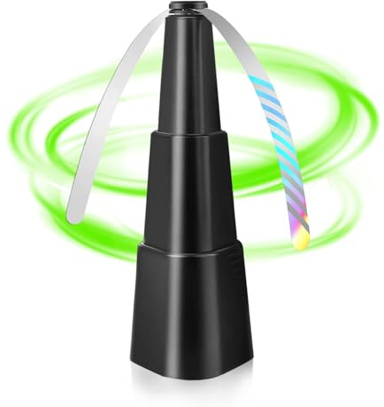 Syzplnwy Ventilador repelente de moscas portátil con 2 hojas de ventilador para uso en interiores y exteriores, protección automática contra insectos para mesa de comedor, hogar, fiesta y picnic