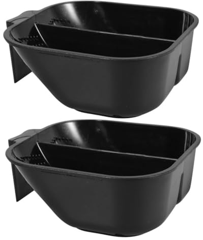 OATIPHO Lot de 2 Bols de Coloration Capillaire Plastiques Noirs Base Antidérapante pour Professionnels Salons de Coiffure Mélange Précis des Teintures