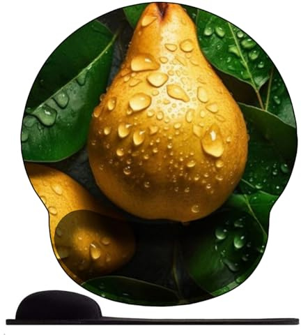 3D Tapis de Souris Ergonomique - Tapis de Souris Gamer avec Repose Poignet, Confort avec Repose- Gaming Mouse Pad pour Bureau et Maison，Jolie Poire aux Fruits